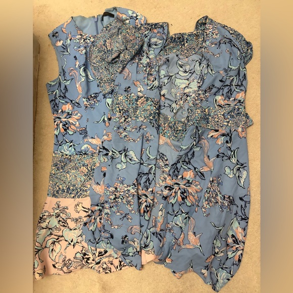 BCBGMaxAzria Blue Floral Blouse Set - Picture 1 of 5